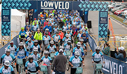Riders gathering at the Lowvelo starting line.